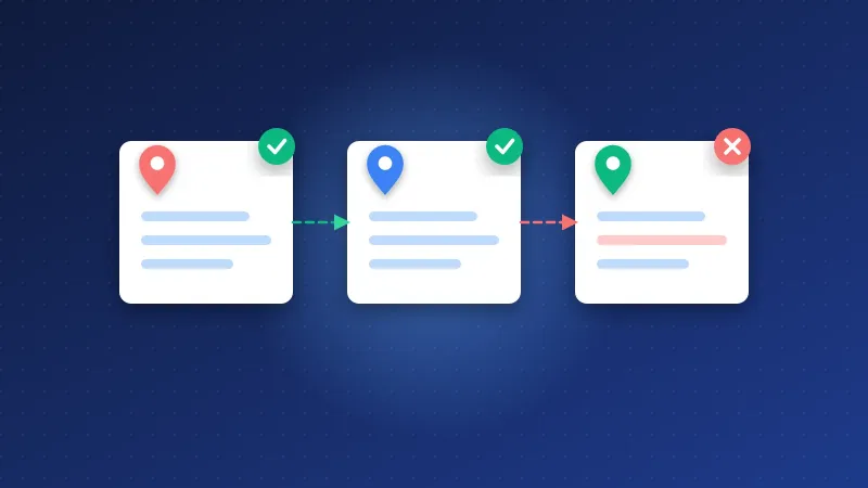 Illustration of three business listings compared for matching name, address and phone details